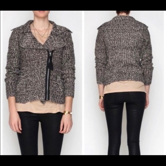 Free People Asymetical Xip Moto Sweater Jacket - Picture 2 of 8